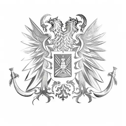 polish flag and crest tattoo design idea