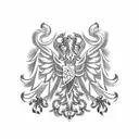 polish flag and crest tattoo design idea