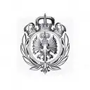 polish flag and crest tattoo design idea