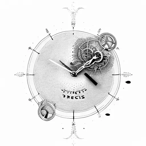 trust the process with clock  tattoo design idea