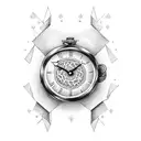 trust the process with clock  tattoo design idea