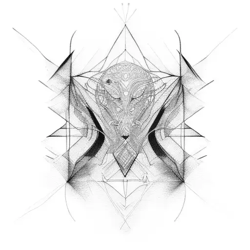 An abstract representation of wire art tattoo design idea