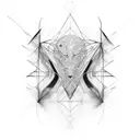 An abstract representation of wire art tattoo design idea