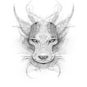 An abstract representation of wire art tattoo design idea