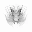 An abstract representation of wire art tattoo design idea