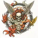 demons attacking mind body soul while the angels looked the other way  tattoo design idea