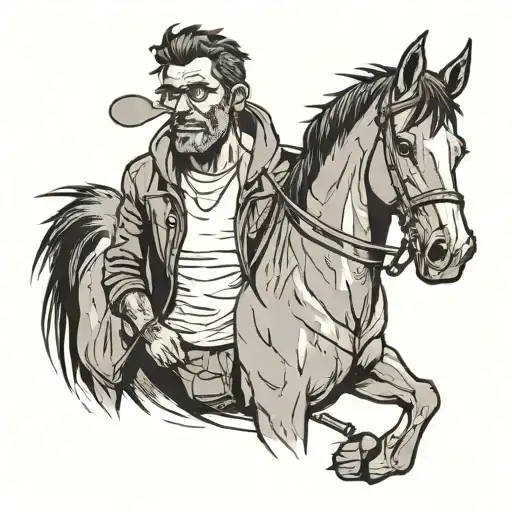 bojack horseman looking himself tattoo design idea