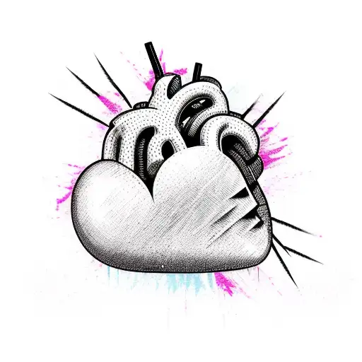 heart with barbed wire  tattoo design idea