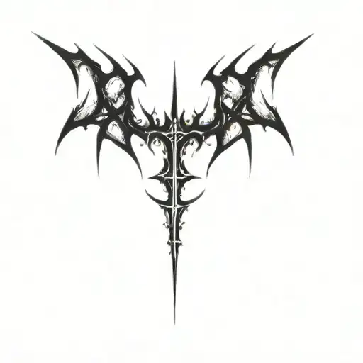 the logo of a black metal band tattoo design idea