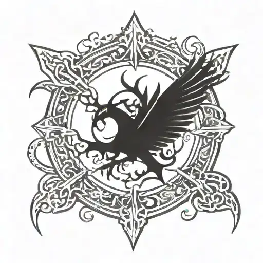 the logo of a black metal band tattoo design idea