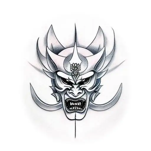 Hannya mask tattoo design idea