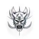 Hannya mask tattoo design idea