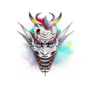 Hannya mask tattoo design idea