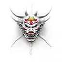 Hannya mask tattoo design idea