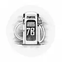 old timey Gas Pump where it says 7.77 for gas and the number 76 on the top of it and the text fire me up on the pump tattoo design idea