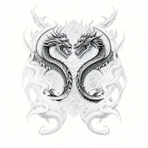 Dragon Gemini tattoo design idea