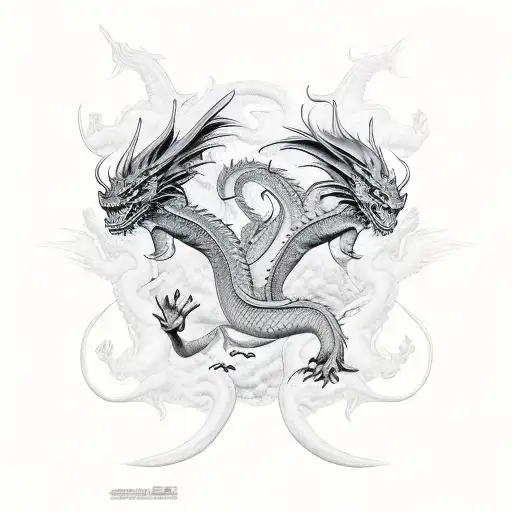 Dragon Gemini tattoo design idea