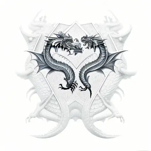 Dragon Gemini tattoo design idea