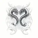 Dragon Gemini tattoo design idea