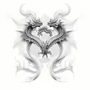 Dragon Gemini tattoo design idea