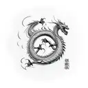 Dragon Gemini tattoo design idea