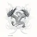 Dragon Gemini tattoo design idea