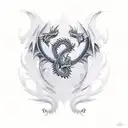 Dragon Gemini tattoo design idea