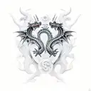 Dragon Gemini tattoo design idea