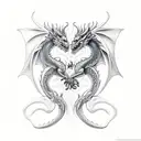 Dragon Gemini tattoo design idea