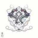 Dragon Gemini tattoo design idea