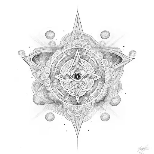 black duble cross with a black sun behind tattoo design idea