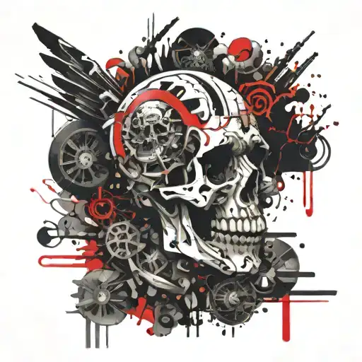 symbol for the phrase "I am chaos in life and death which is insanity" tattoo design idea