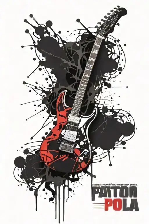 Rock, metal, electric guitar tattoo design idea