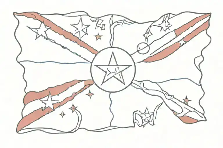 Combine Puerto Rico Flag with Korean Flag with inscription KoRicans tattoo design idea