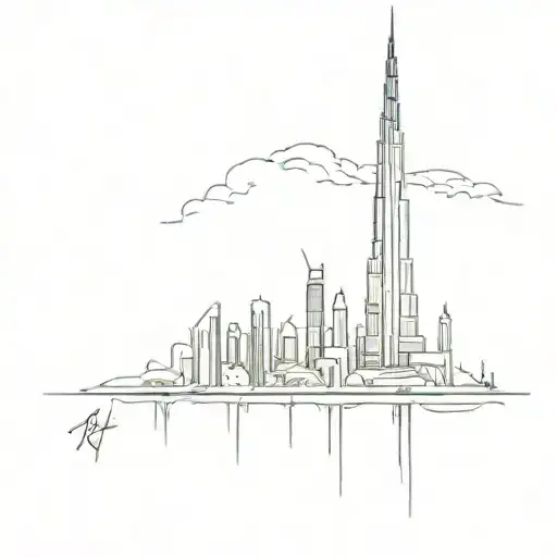 burj khalifa smáli tattoo design idea