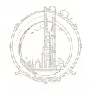 burj khalifa small tattoo design idea