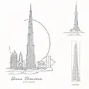 burj khalifa small tattoo design idea