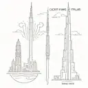 burj khalifa small tattoo design idea