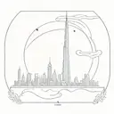 burj khalifa small tattoo design idea