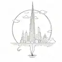 burj khalifa smáli tattoo design idea