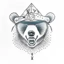 bear with a cub in forest tattoo design idea