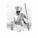 punajb with farms and sikh warrior  tattoo design idea
