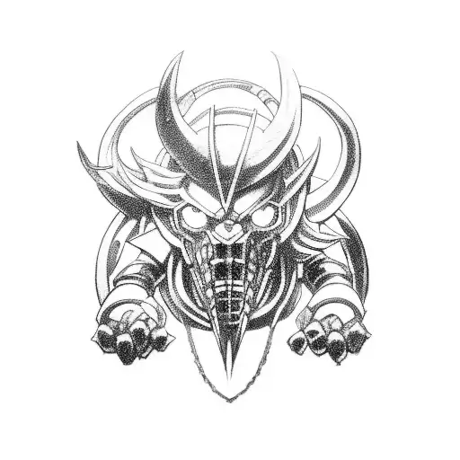 símbolo Fullmetal Alchemist, com dragão estilizado tattoo design idea