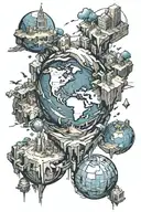 world tattoo design idea