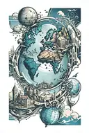 world tattoo design idea