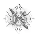two bow and arrows pointing opposite directions  tattoo design idea