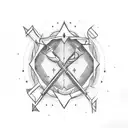 two bow and arrows pointing opposite directions  tattoo design idea