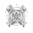 two bow and arrows pointing opposite directions  tattoo design idea