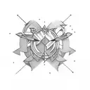 two bow and arrows pointing opposite directions  tattoo design idea