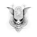 book with pentagram and bugs tattoo design idea